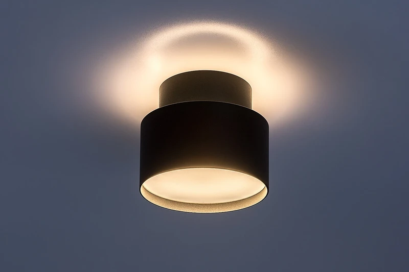 Ovidia – LED плафон за вграждане в черно/бяло, Ø110мм, 16W, 3000K