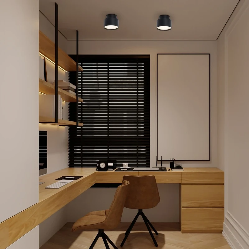 Ovidia – LED плафон за вграждане в черно/бяло, Ø110мм, 16W, 3000K
