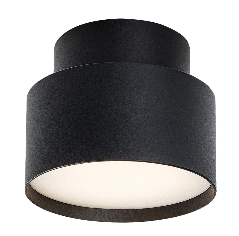 LED плафони Ovidia – LED плафон за вграждане в черно/бяло, Ø110мм, 16W, 3000K