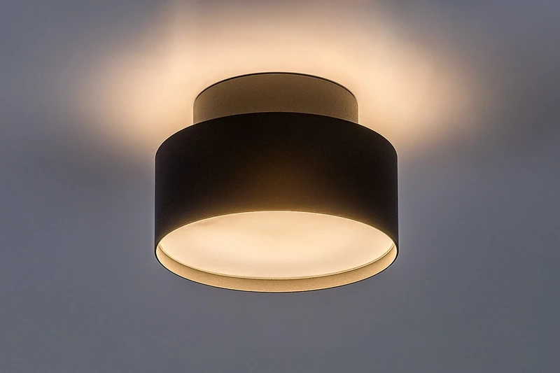 Ovidia – LED плафон за вграждане в черно/бяло, Ø140мм, 24W, 3000K