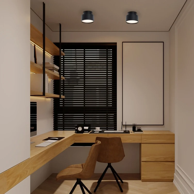 Ovidia – LED плафон за вграждане в черно/бяло, Ø140мм, 24W, 3000K
