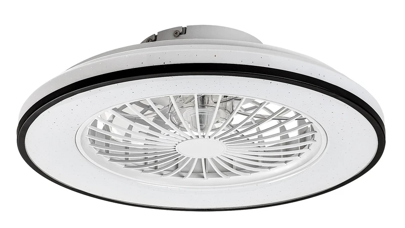 Dalfon2 – LED плафон с вентилатор в черно/бяло, Ø485мм, 48W, 3000-6500K