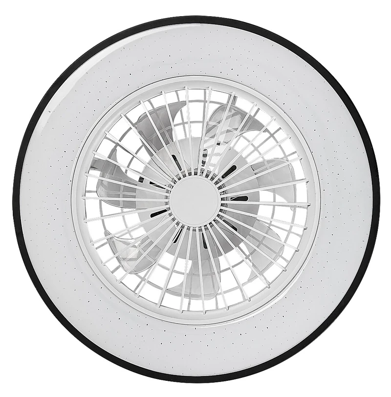 Dalfon2 – LED плафон с вентилатор в черно/бяло, Ø485мм, 48W, 3000-6500K