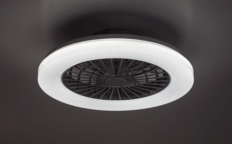Dalfon2 – LED плафон с вентилатор в бяло, Ø485мм, 48W, 3000-6500K, RGB