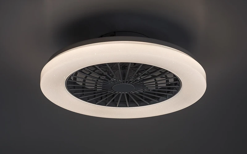 Dalfon2 – LED плафон с вентилатор в бяло, Ø485мм, 48W, 3000-6500K, RGB