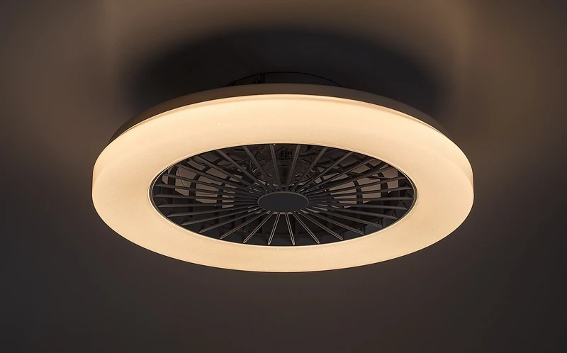 Dalfon2 – LED плафон с вентилатор в бяло, Ø485мм, 48W, 3000-6500K, RGB
