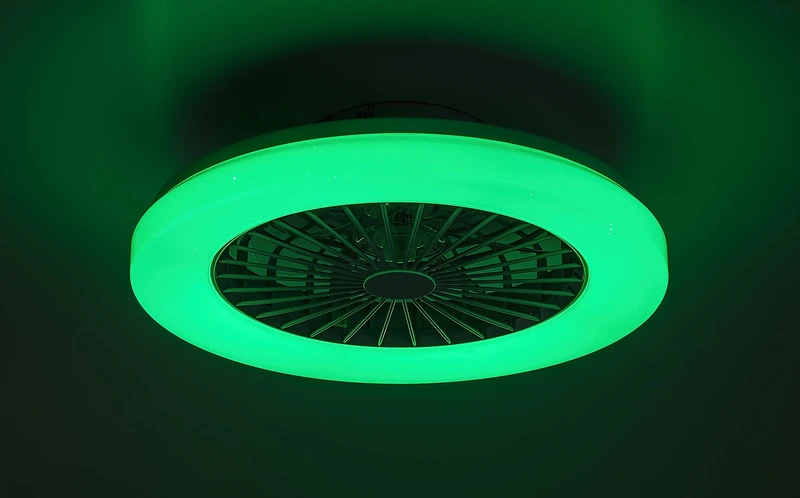Dalfon2 – LED плафон с вентилатор в бяло, Ø485мм, 48W, 3000-6500K, RGB