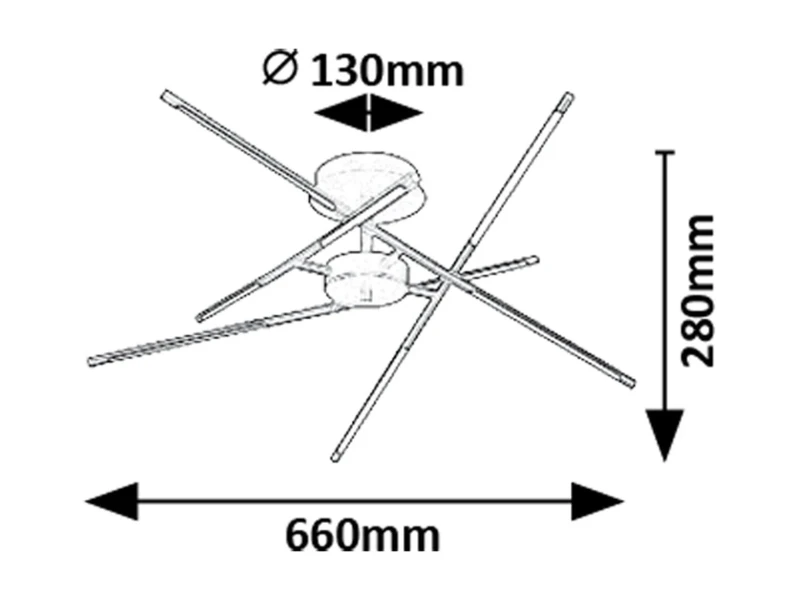 Henli2 – LED плафон в черно/бяло, 660×660мм, 40W, 3000K