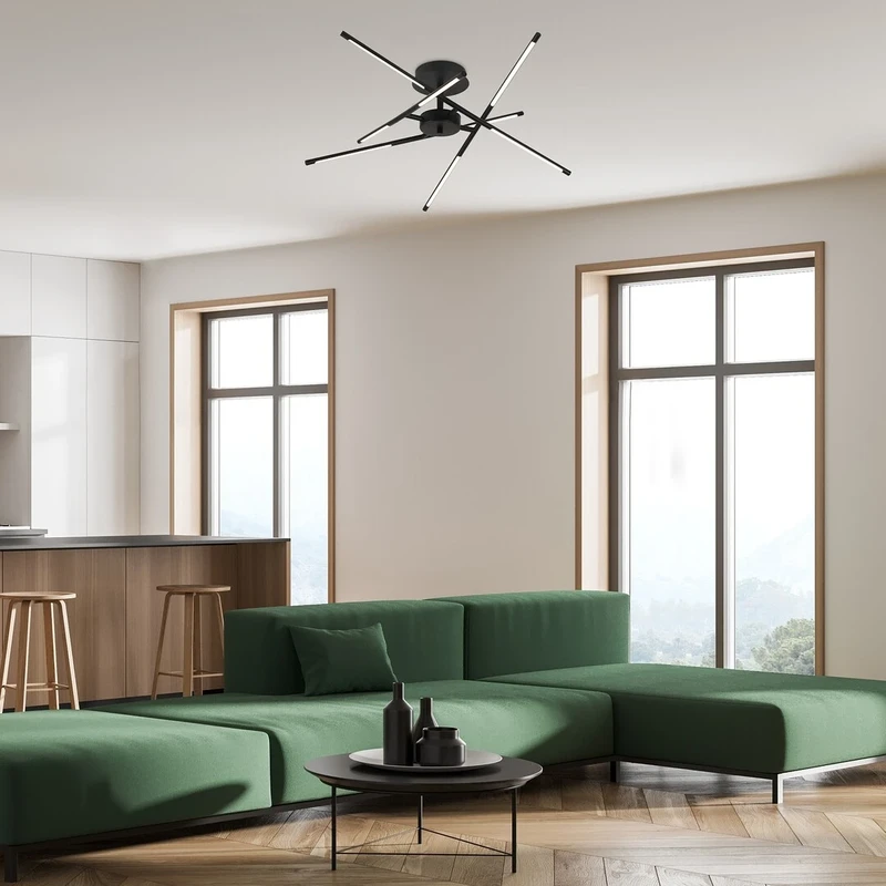 Henli2 – LED плафон в черно/бяло, 660×660мм, 40W, 3000K