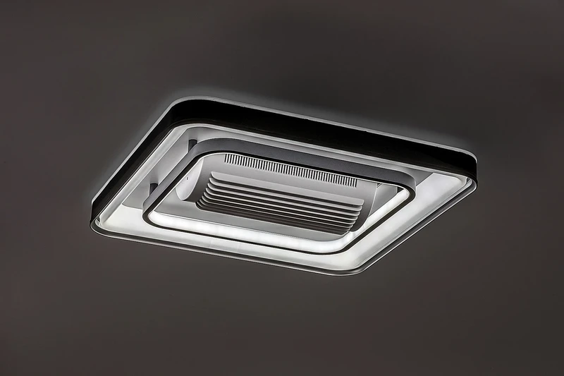 Aireon – LED плафон с вентилатор в черно/бяло, 480×480мм, 50W, 3000-6000K