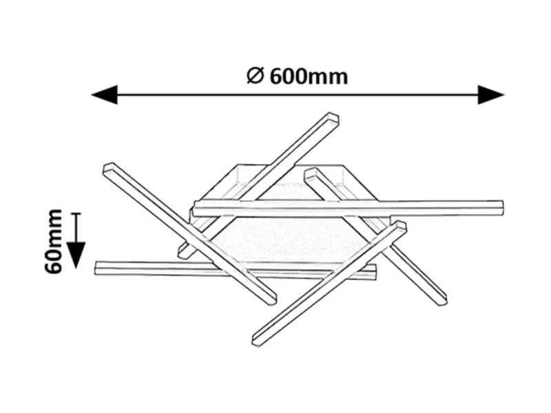 Severine – LED плафон в черно/злато с бял абажур, 600×600мм, 40W, 3000K