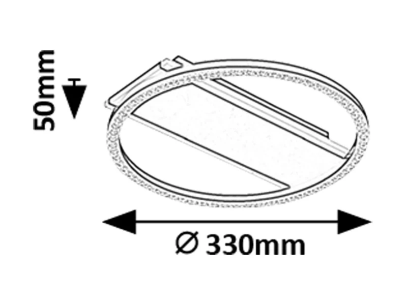 Kerstin – LED плафон в черно/бяло с акрилен абажур, Ø330мм, 24W, 3000K