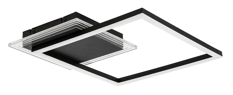 Ottavia – LED плафон в черно/бяло, 370×370мм, 24W, 3000K