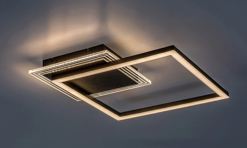 Ottavia – LED плафон в черно/бяло, 370×370мм, 24W, 3000K