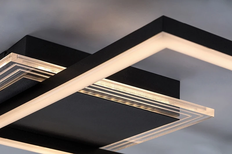Ottavia – LED плафон в черно/бяло, 370×370мм, 24W, 3000K