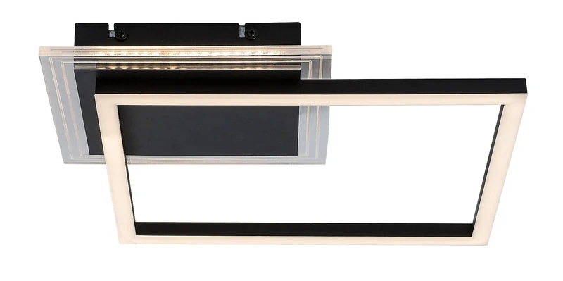 Ottavia – LED плафон в черно/бяло, 370×370мм, 24W, 3000K