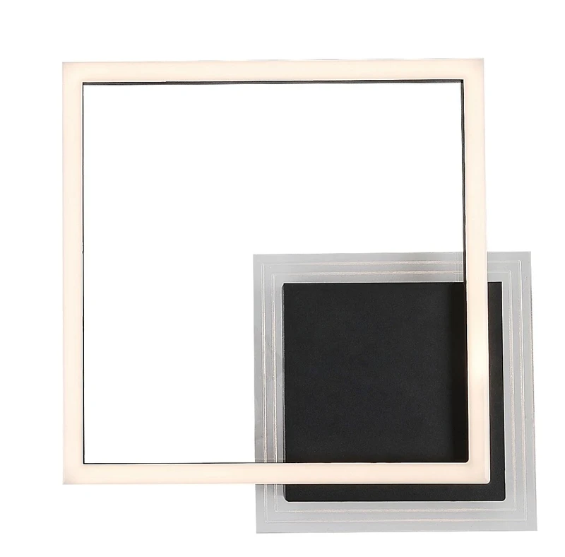 Ottavia – LED плафон в черно/бяло, 370×370мм, 24W, 3000K