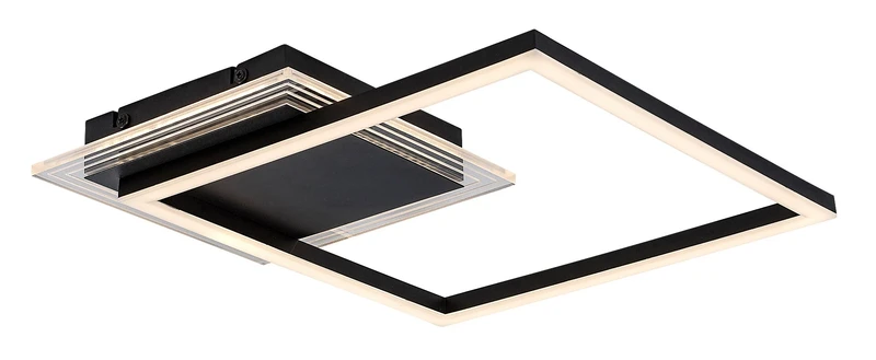 LED плафони Ottavia – LED плафон в черно/бяло, 370×370мм, 24W, 3000K