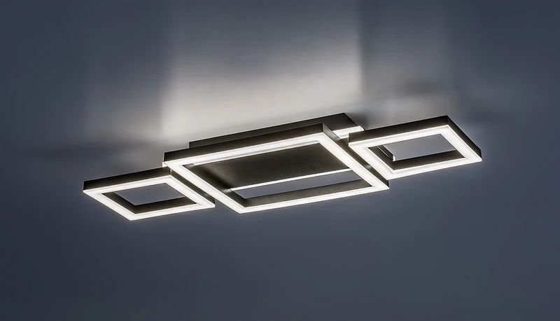 Donya – LED плафон в черно/бяло, 510×220мм, 24W, 4000K