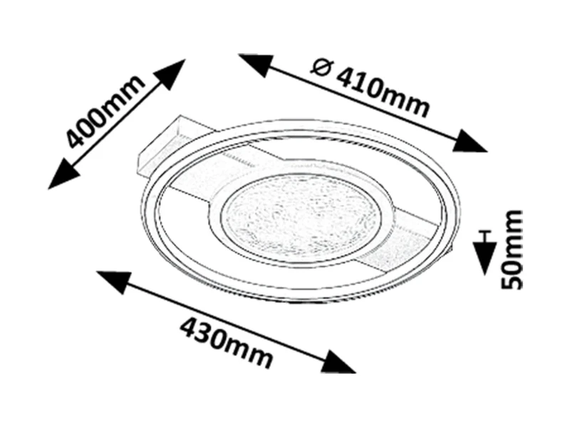 Aranis – LED плафон в черно/бяло, Ø410мм, 50W, 3000K