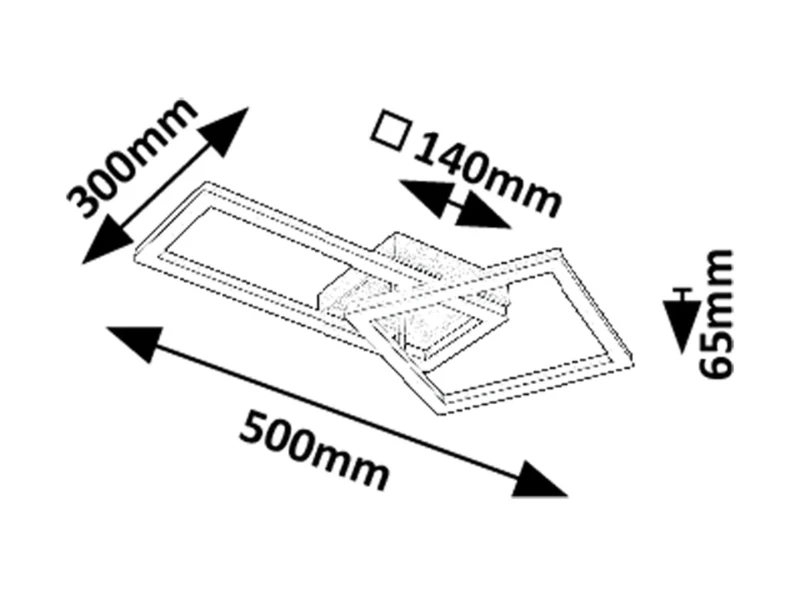 Ellinor – LED плафон в хром с бял абажур, 500×300мм, 24W, 3000K