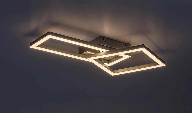 Ellinor – LED плафон в хром с бял абажур, 500×300мм, 24W, 3000K