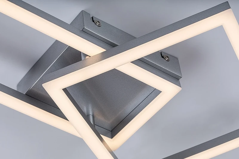 Ellinor – LED плафон в хром с бял абажур, 500×300мм, 24W, 3000K