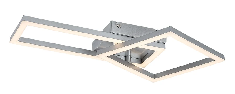 LED плафони Ellinor – LED плафон в хром с бял абажур, 500×300мм, 24W, 3000K