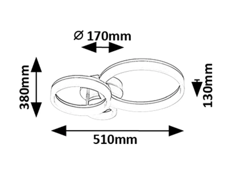 Amilia – LED плафон в златисто с бели рингове, Ø510мм, 24W, 3000-6500K