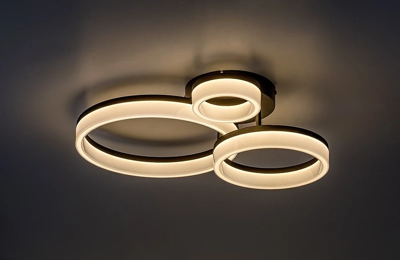 Amilia – LED плафон в черно/бяло, 510×380мм, 24W, 3000-6500K
