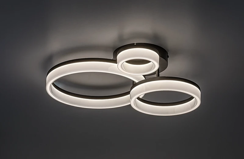 Amilia – LED плафон в черно/бяло, 510×380мм, 24W, 3000-6500K