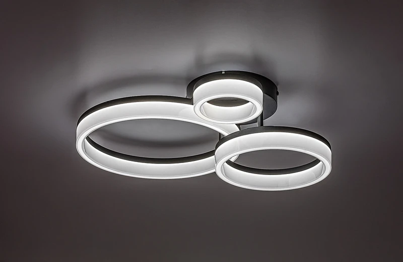 Amilia – LED плафон в черно/бяло, 510×380мм, 24W, 3000-6500K