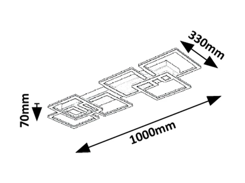 Fatma – LED плафон в черно с бял абажур, 1000×330мм, 40W, 3000-6500K