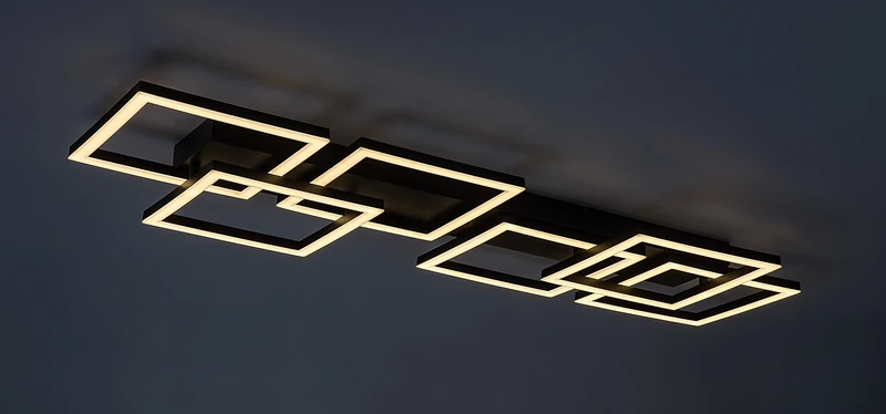 Fatma – LED плафон в черно с бял абажур, 1000×330мм, 40W, 3000-6500K
