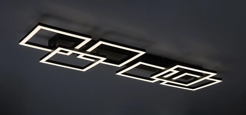 Fatma – LED плафон в черно с бял абажур, 1000×330мм, 40W, 3000-6500K