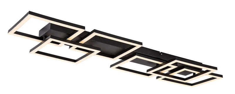 LED плафони Fatma – LED плафон в черно с бял абажур, 1000×330мм, 40W, 3000-6500K