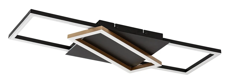 Kitlee – LED плафон в черно/златно с бял абажур, 660×290мм, 40W, 3000-6500K