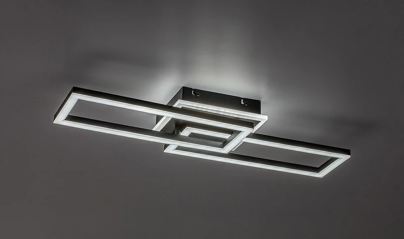Ramin – LED плафон в черно с бял абажур, 600×220мм, 30W, 3000-6500K