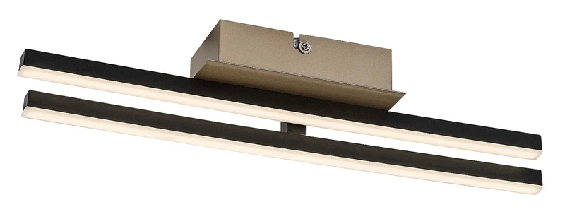 LED плафони Demir – LED плафон в черно/злато с бял абажур, 410мм, 16W, 4000K
