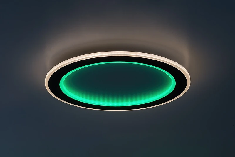 Golwen – LED плафон в черно с бял акрилен абажур, Ø450мм, 22W, 3000-6500K