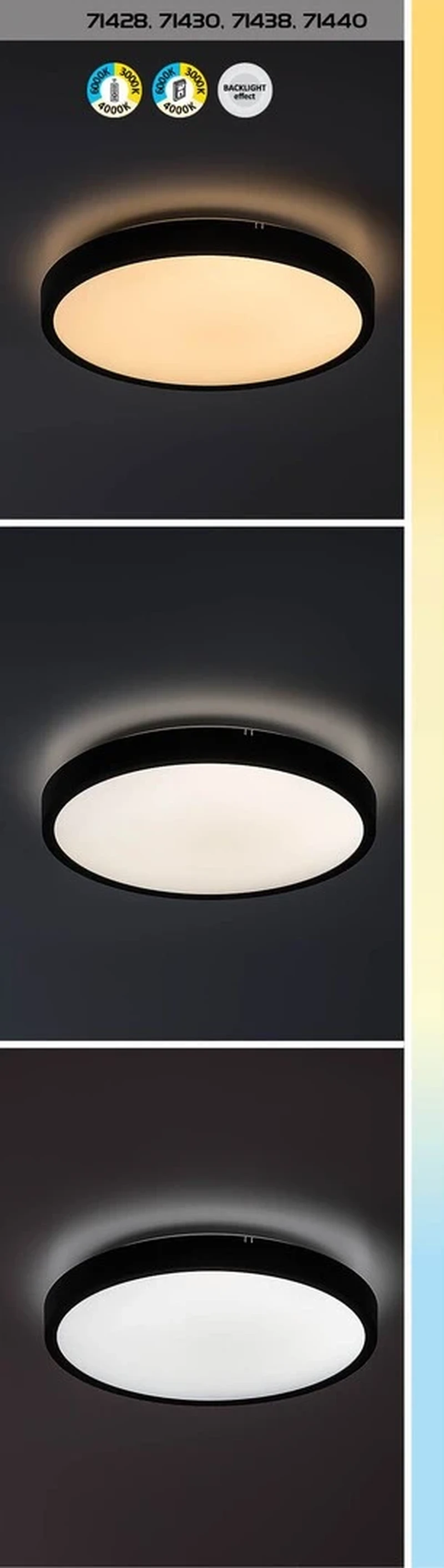 Alenzo – LED панел в бяло, Ø355мм, 24W, 3000-6000K, IP44, с дистанционно