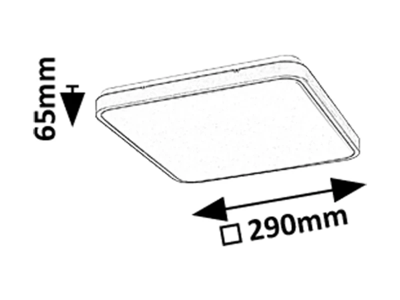 Alenzo – LED панел в черно с бял дифузер, 290×290мм, 24W, 3000-6000K, IP44