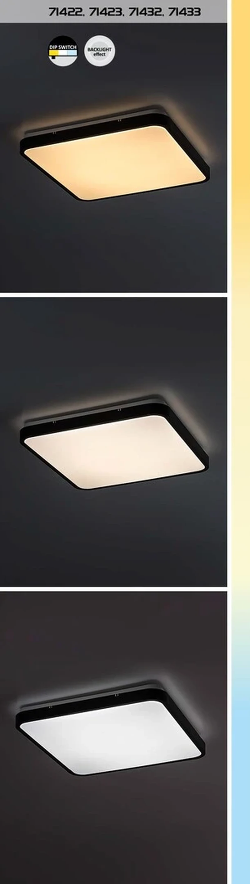 Alenzo – LED панел в черно с бял дифузер, 290×290мм, 24W, 3000-6000K, IP44