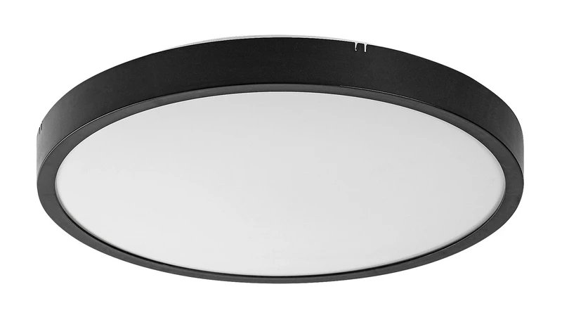 Alenzo – LED панел в черно с бял абажур, Ø305мм, 18W, 3000-6000K, IP44