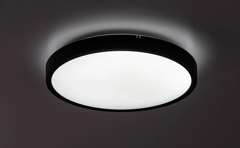 Alenzo – LED панел в черно с бял абажур, Ø305мм, 18W, 3000-6000K, IP44