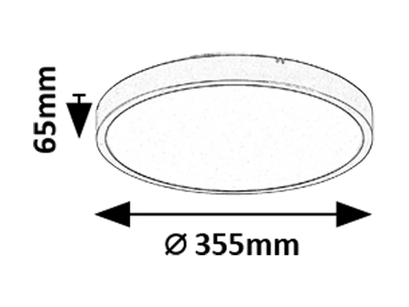 Alenzo – LED панел в черно с бял абажур, Ø355мм, 24W, 3000-6000K, IP44