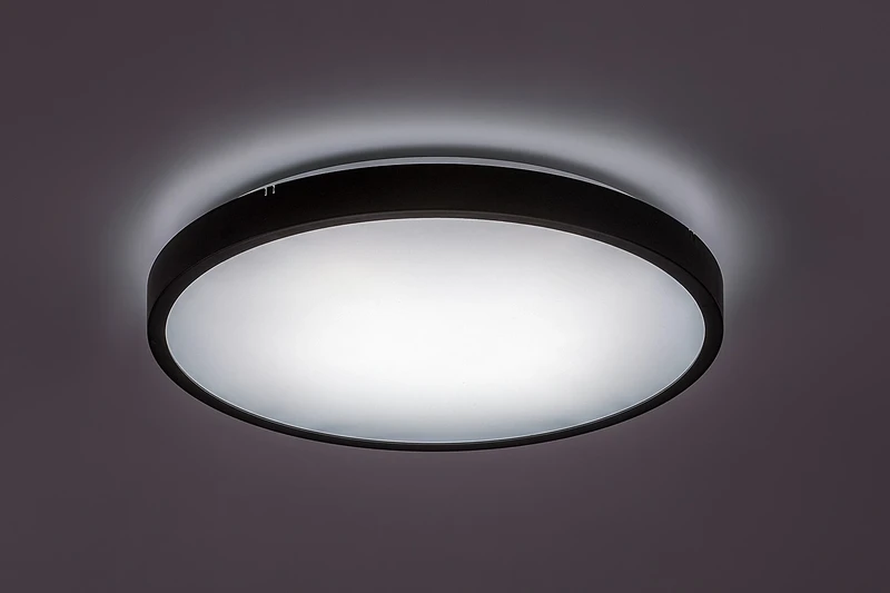 Alenzo – LED панел в черно с бял абажур, Ø355мм, 24W, 3000-6000K, IP44