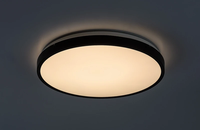 Alenzo – LED панел в черно с бял плафон, Ø420мм, 36W, 3000-6000K, IP44
