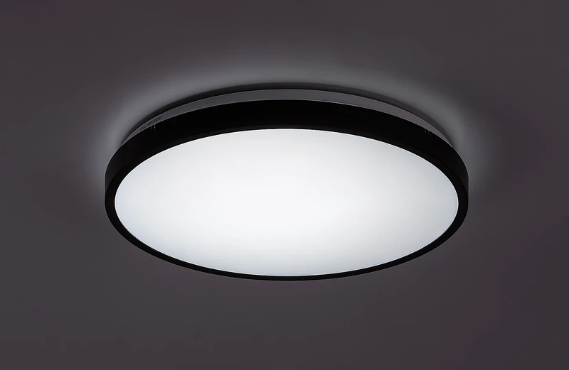 Alenzo – LED панел в черно с бял плафон, Ø420мм, 36W, 3000-6000K, IP44