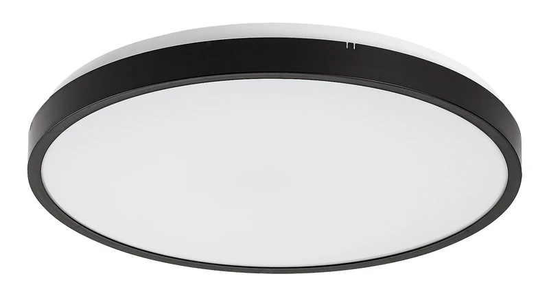 Alenzo – LED панел в черно с бял абажур, Ø420мм, 36W, 3000-6000K, IP44